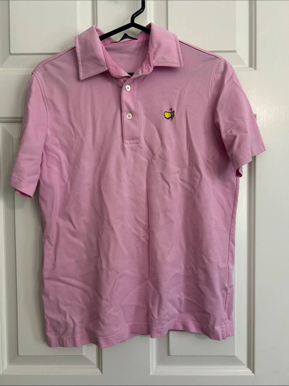 Masters Pink Short-Sleeve Polo with Embroidered Logo